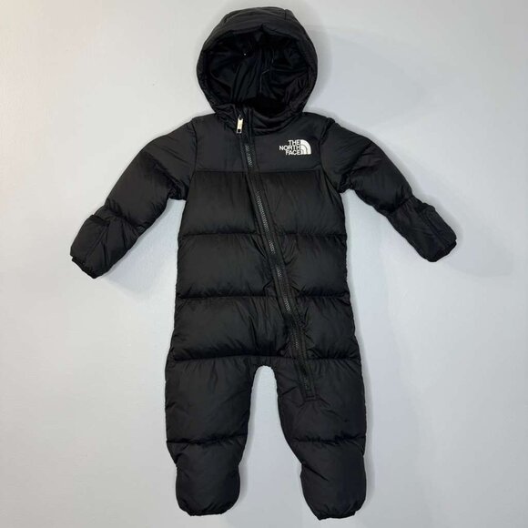 The North Face Baby 1996 Retro Nuptse One-Piece Puffer 700 Down Black Sz 6-12M - Picture 1 of 15